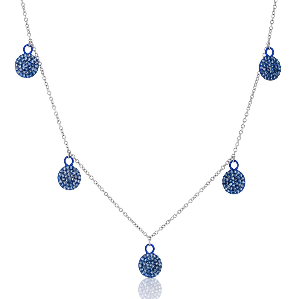 KESSARIS Multi Circle Charm Diamond Necklace KOE192637