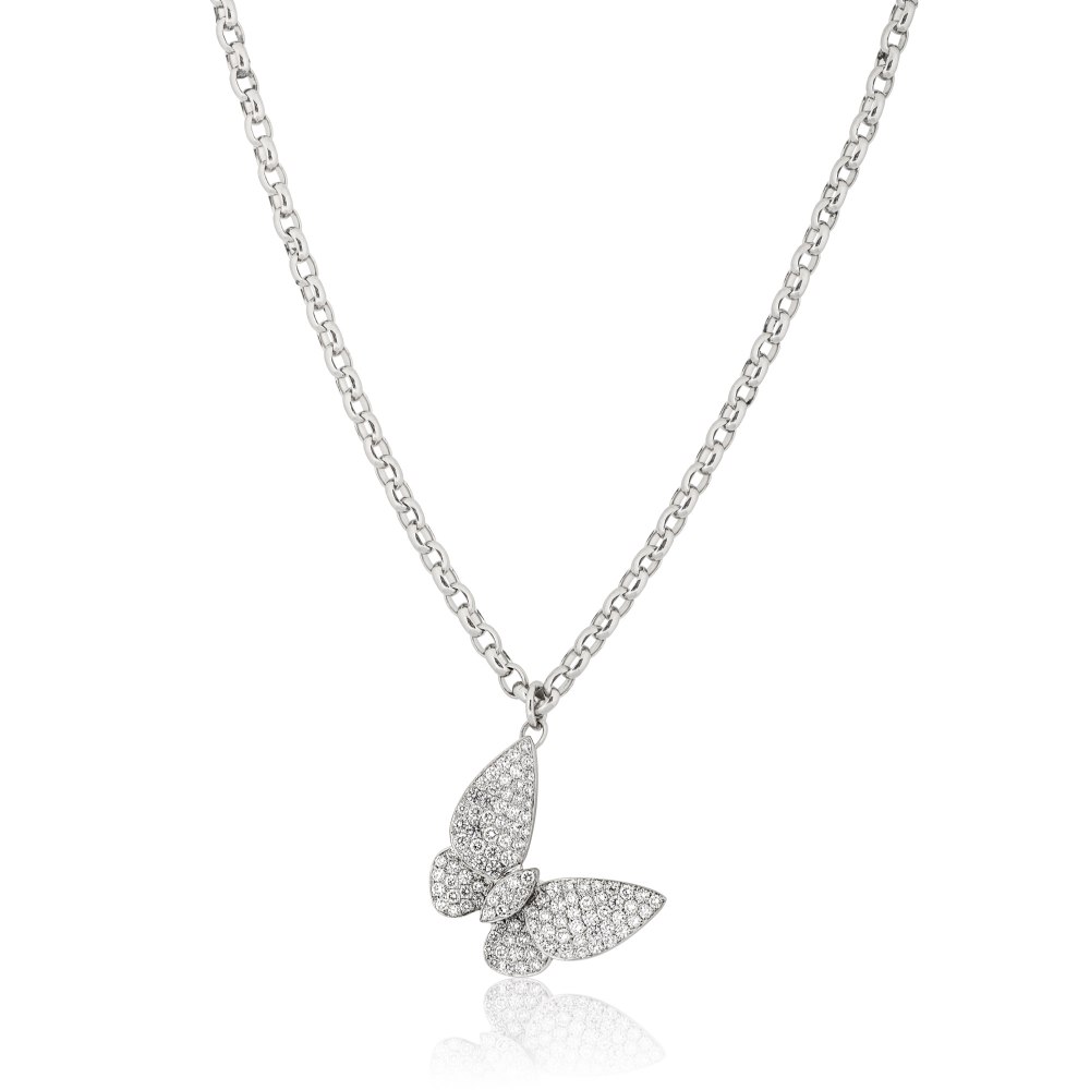 KESSARIS Pavé Diamond Butterfly Necklace KOE104470