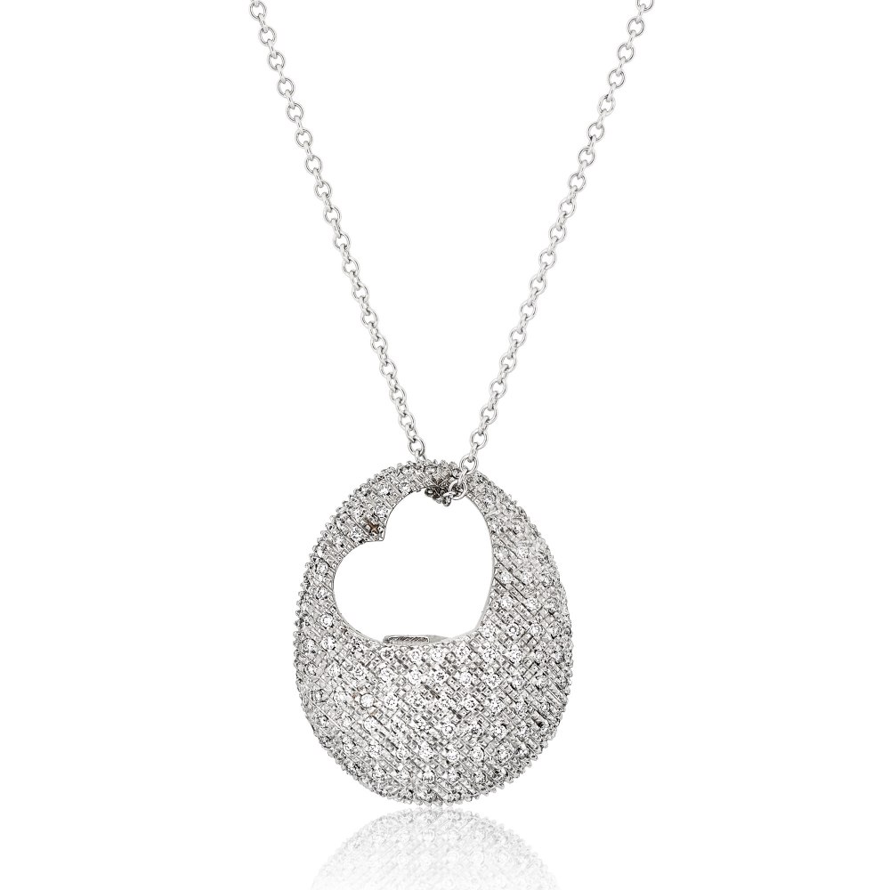KESSARIS Pavé Diamond Heart Necklace KO46909
