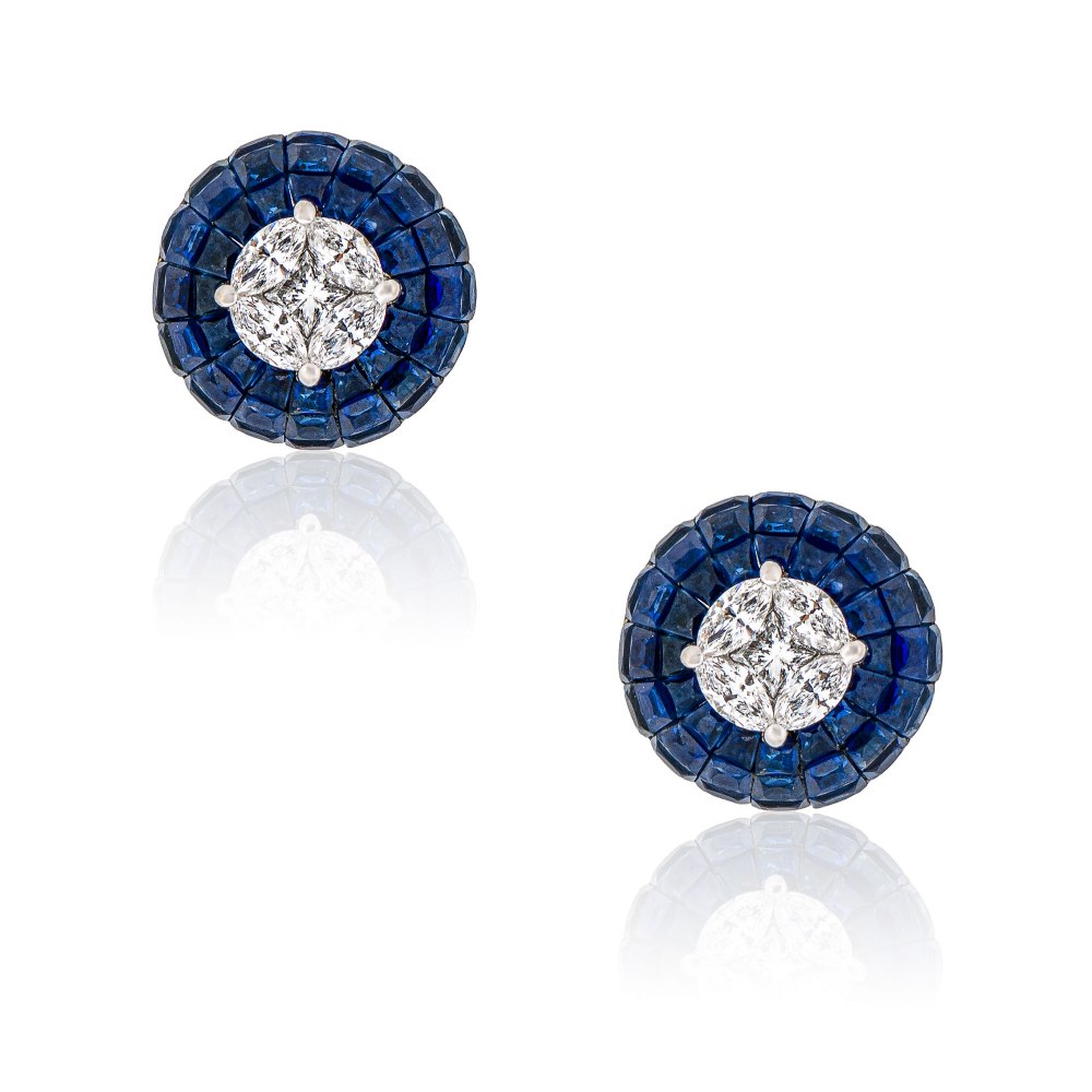 KESSARIS Sapphire & Diamond Earrings SKE192899