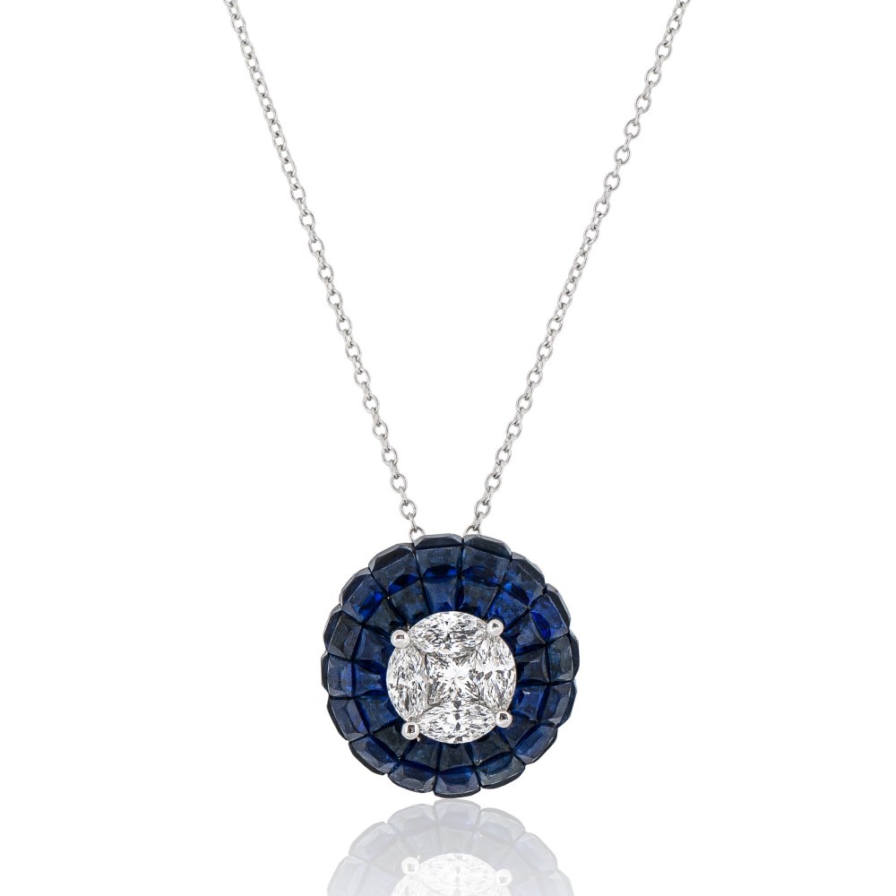 KESSARIS Sapphire & Diamond Pendant KRE192911