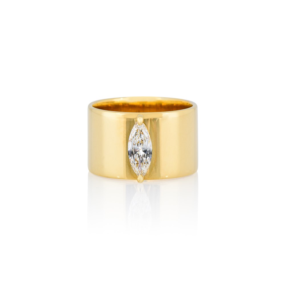 ANASTASIA KESSARIS Yellow Gold Marquise Diamond Ring DAP192037