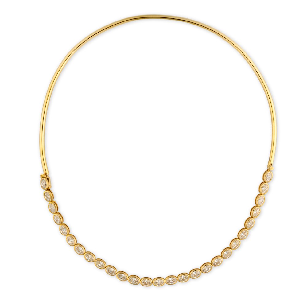 KESSARIS Oval Diamond Souple Necklace and Bracelet