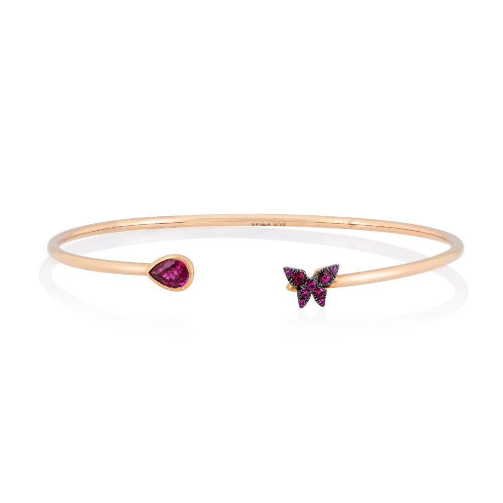 KESSARIS Butterfly Ruby Cuff Bracelet M4428