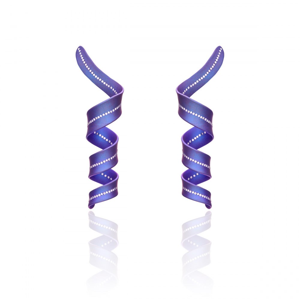 ANASTASIA KESSARIS SerpenTEEN Purple Titanium Diamond Earrings SKP172048