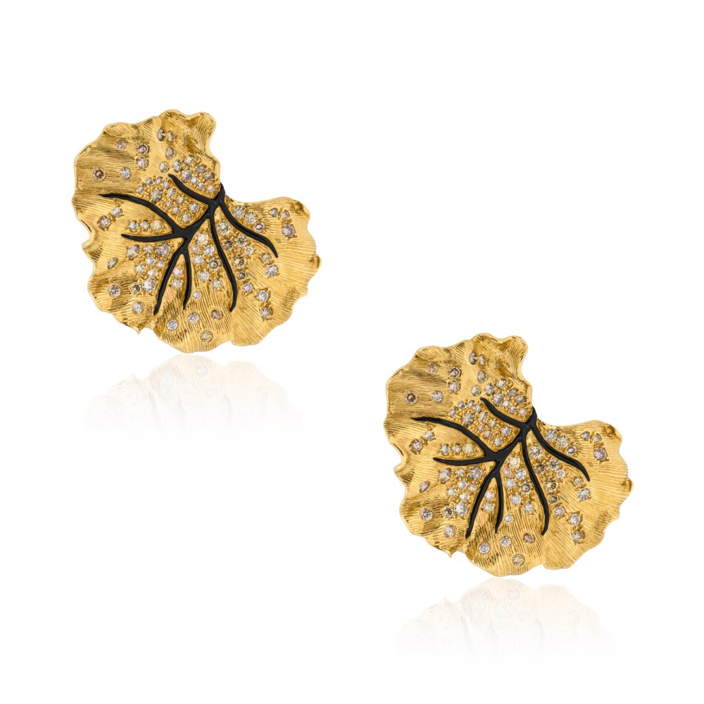 SKE.241635-Dazzling Leaf Earrings-KESSARIS