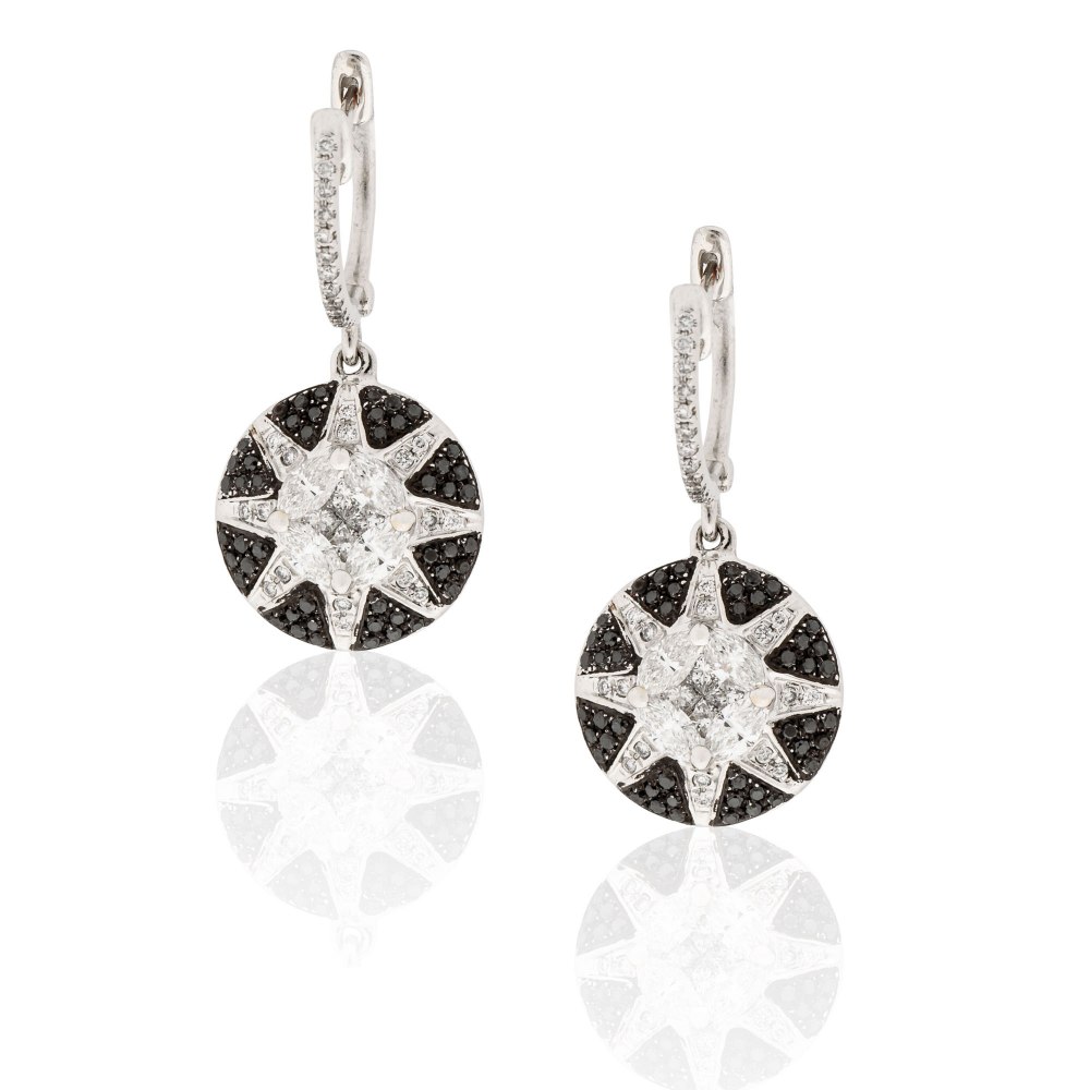 KESSARIS Diamond Star Drop Earrings SKE181768