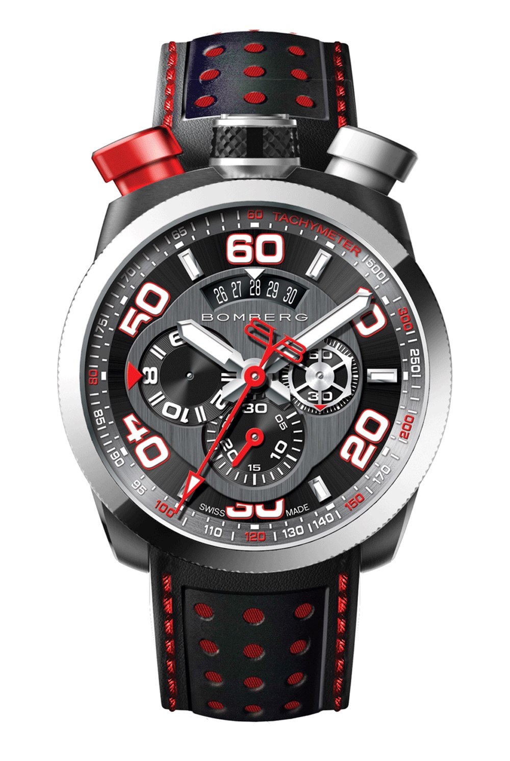 BOMBERG BOLT-68 Black & Red Chronograph 45mm BS45CHSP0113
