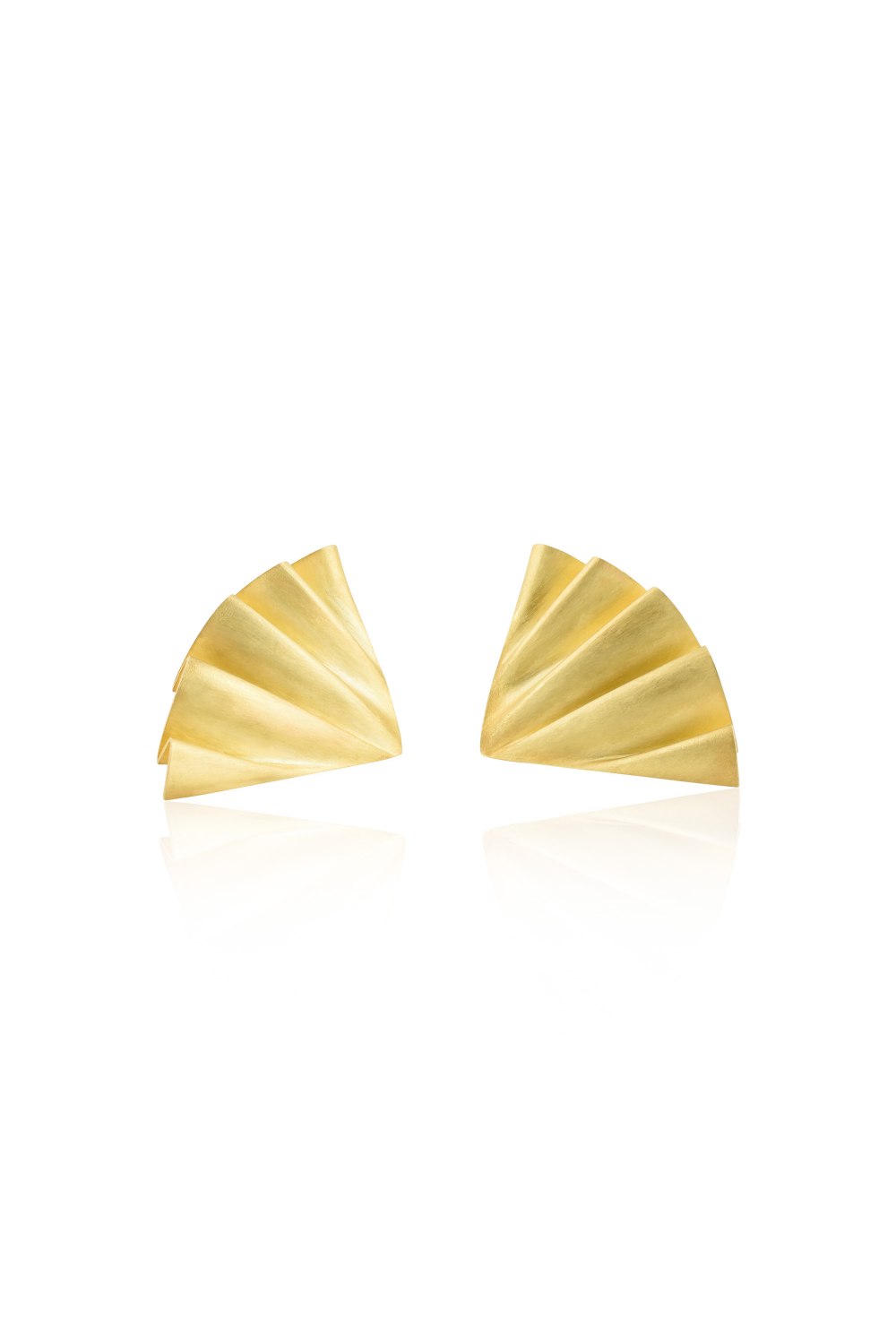 Plisse Gold Matte Earrings