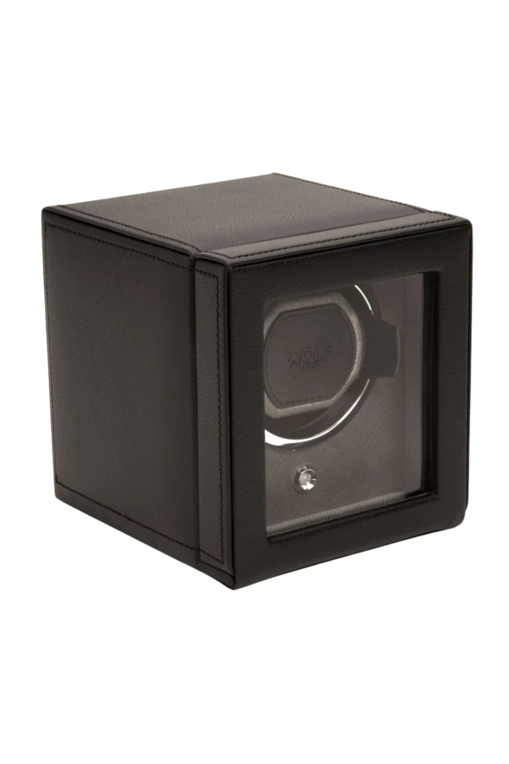 461103-Cub Single Watch Winder with Cover-Wolf-Side-black