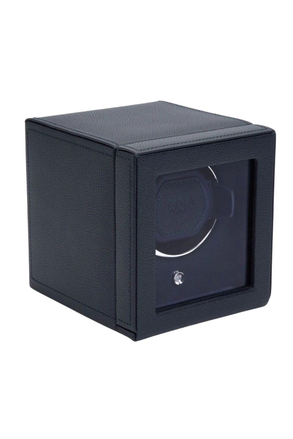 461117-Cub Single Watch Winder with Cover-Wolf_Side-blue