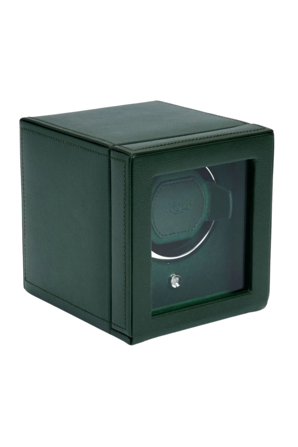461141-Cub Single Watch Winder with Cover-Wolf-Side-green
