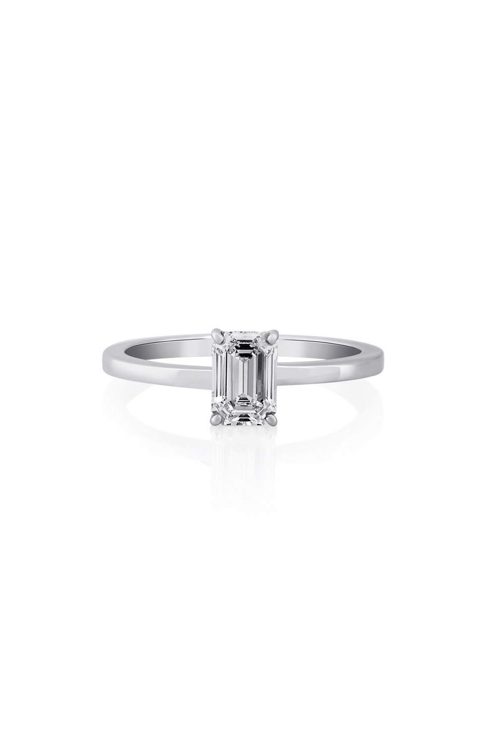 Solitaire Emerald Diamond Ring
