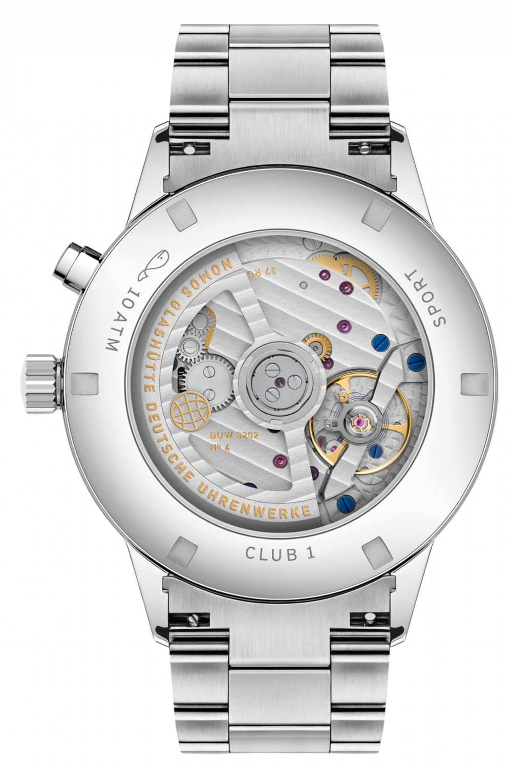 791-Club Sport Neomatik Worldtimer Silver-NOMOS-Caseback