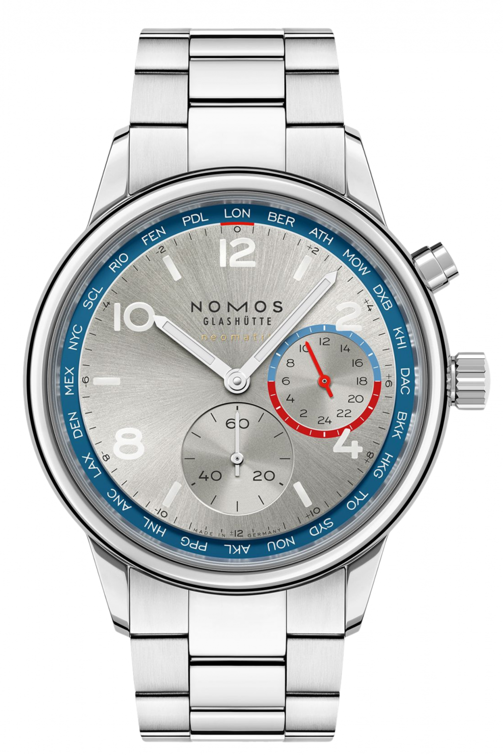 791-Club Sport Neomatik Worldtimer Silver-NOMOS