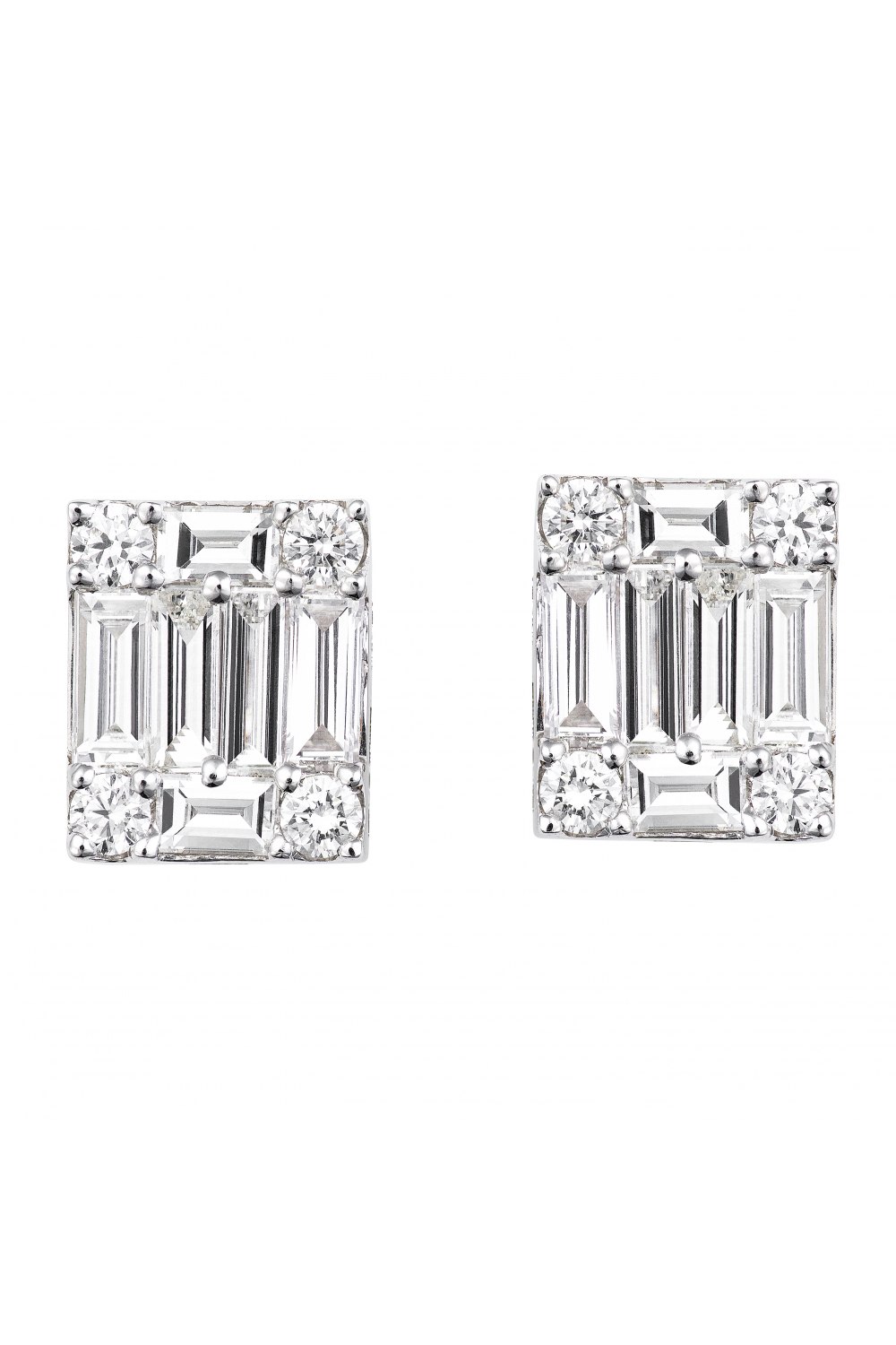 Diamond Cluster Emerald Earrings