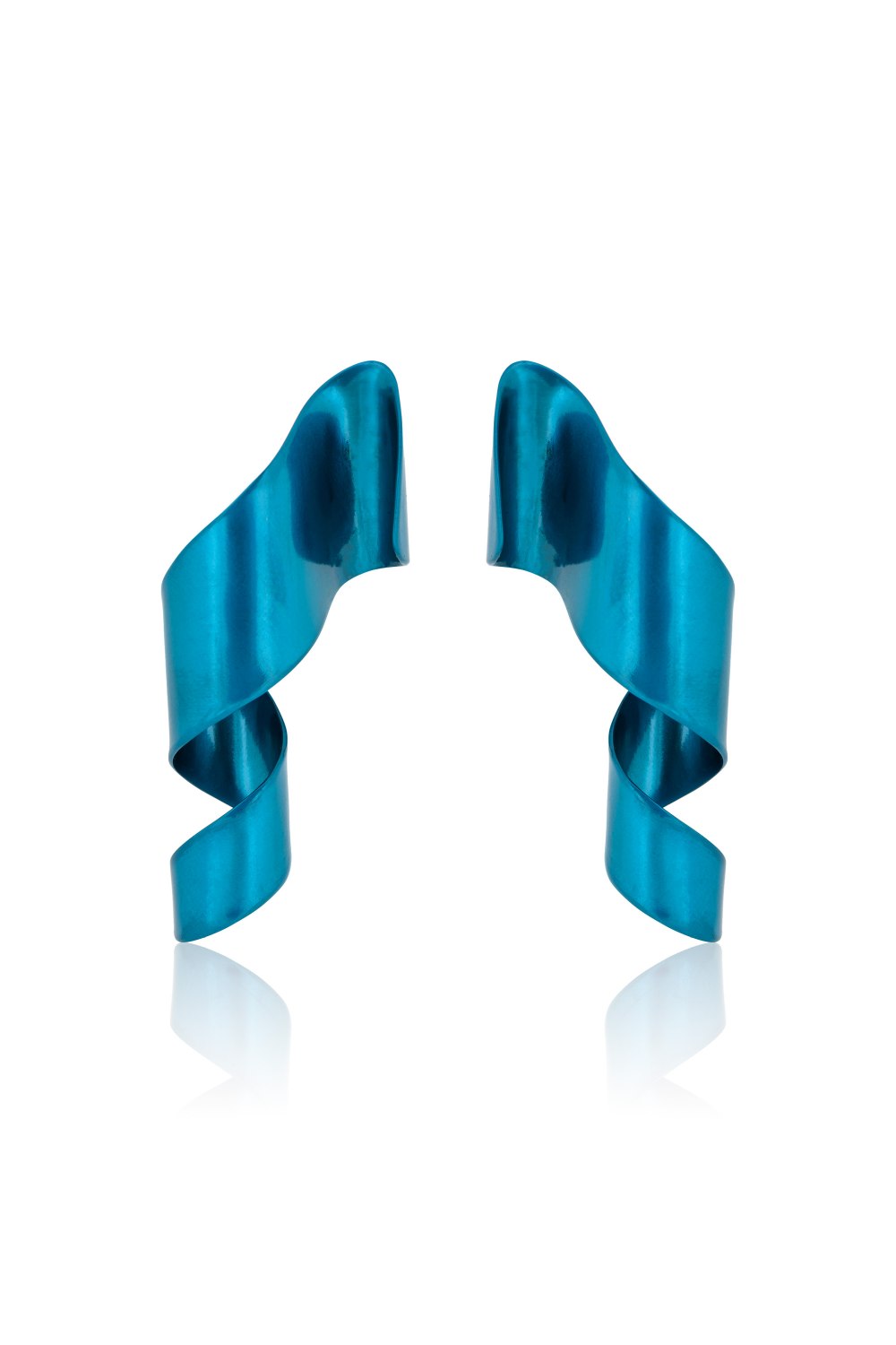Cosmic Feather Turquoise Titanium Earrings