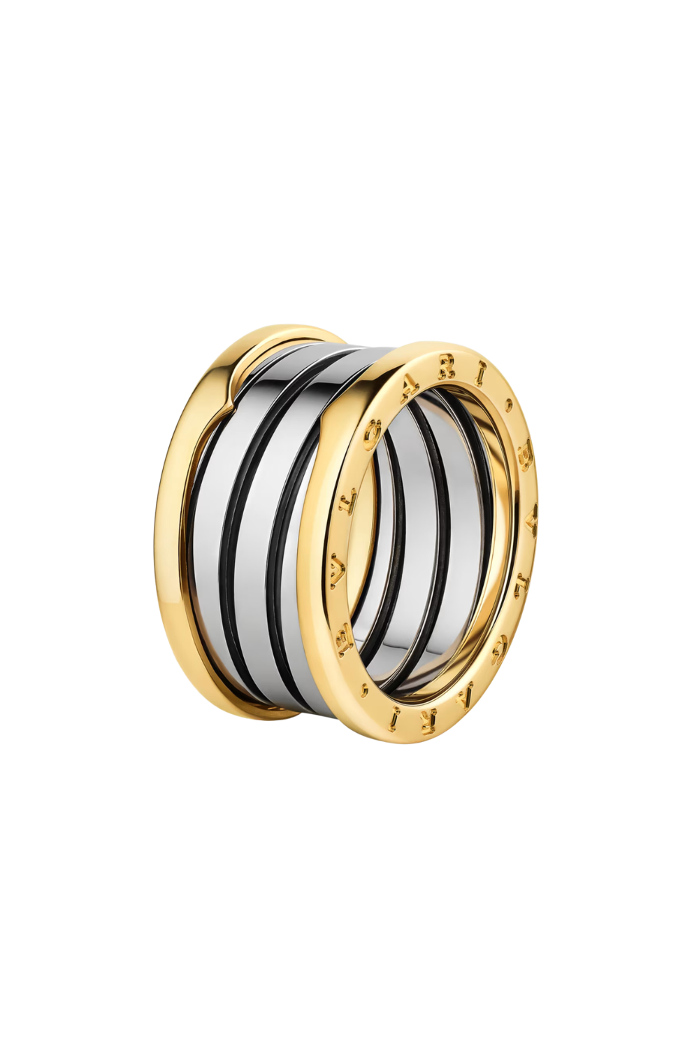 BVLGARI B.zero1 Gold & Steel Four-Band Ring