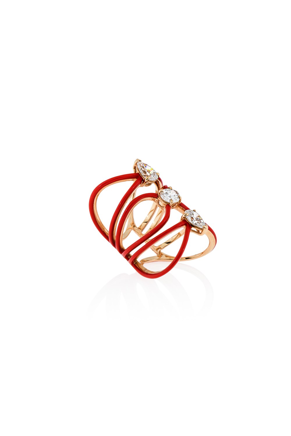Red Ceramic Diamond Ring