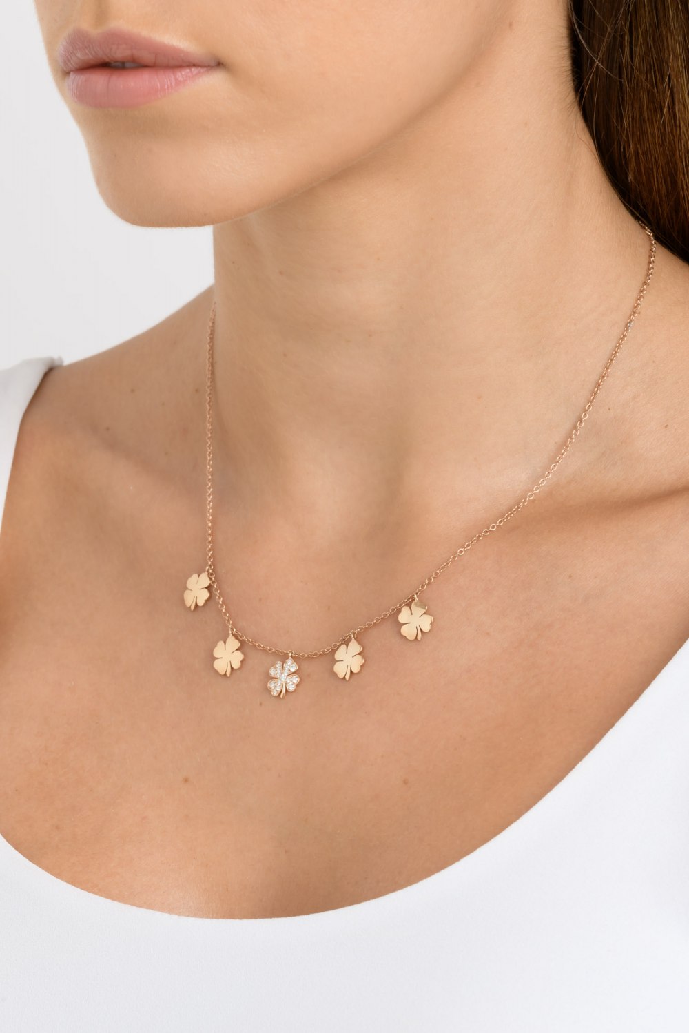Kessaris-Diamond Lucky Charm Necklace