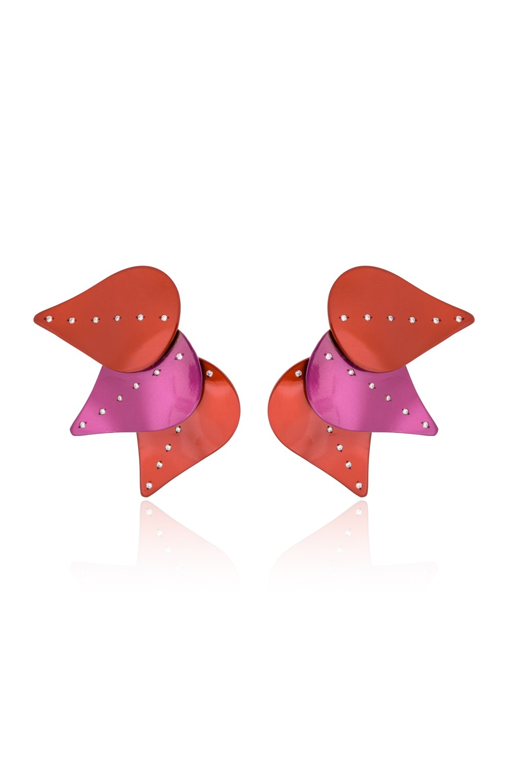 ANASTASIA KESSARIS - Tulip Petal Red Titanium Earrings
