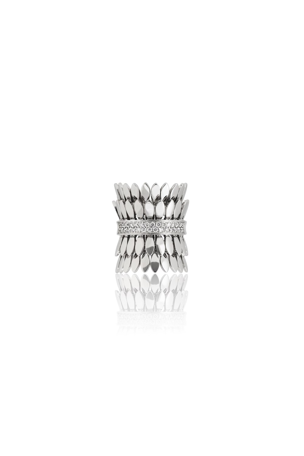 KESSARIS - Spettinato Double Diamond Ring