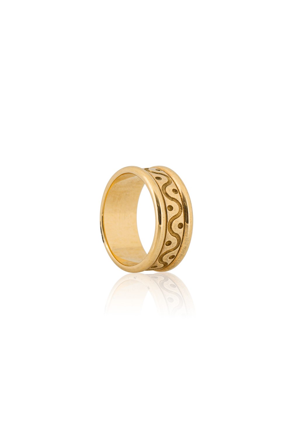 ANASTASIA KESSARIS - Gold Wavy-Carved Ring