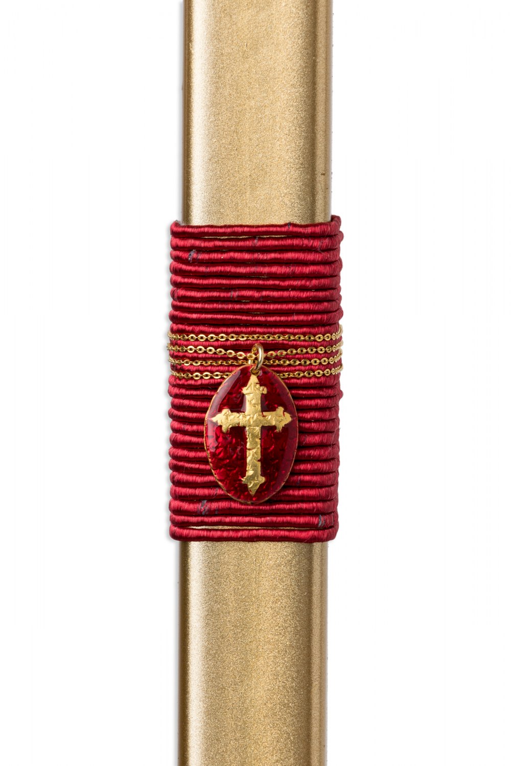 KESSARIS - Textured Cross Handmade Easter Gold Candle