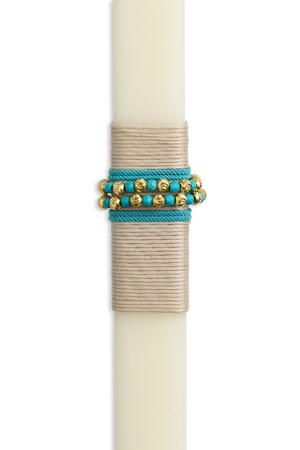 KESSARIS - Silver Boho Beaded Bracelet Handmade Easter Candle