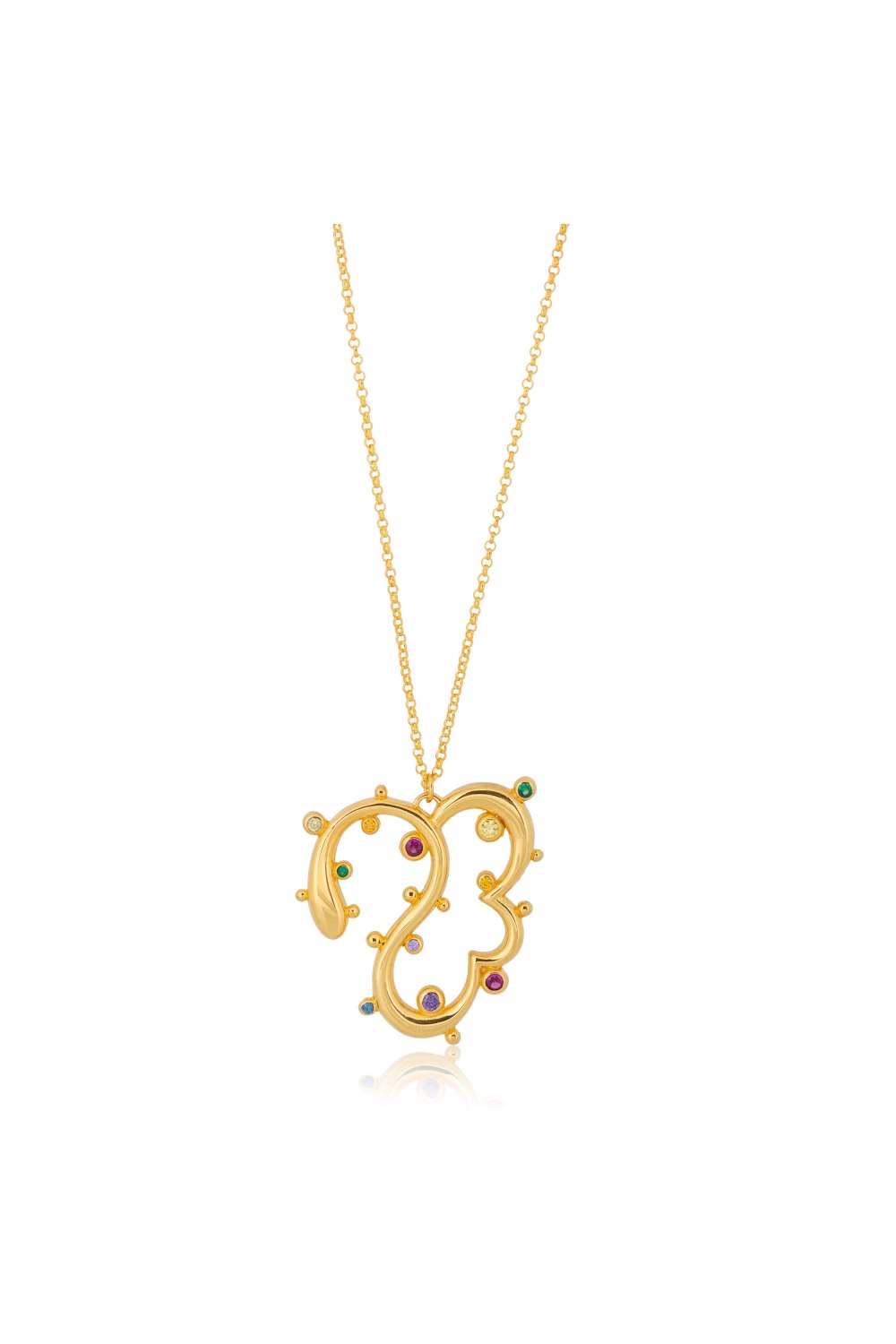 KESSARIS - Lucky Charm Colorful 23 Necklace Gold Plated
