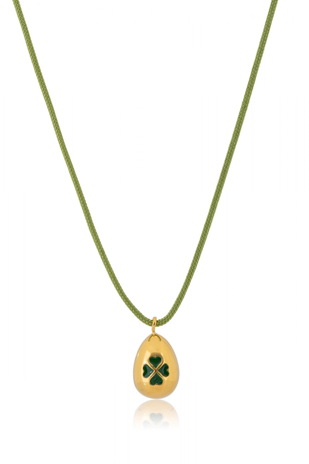 KESSARIS - Green Four-Leaf Clover Pendant Necklace