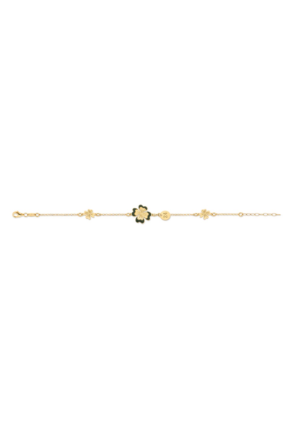 KESSARIS - Lucky Charm 2024 Four-Leaf Clovers Silver Bracelet