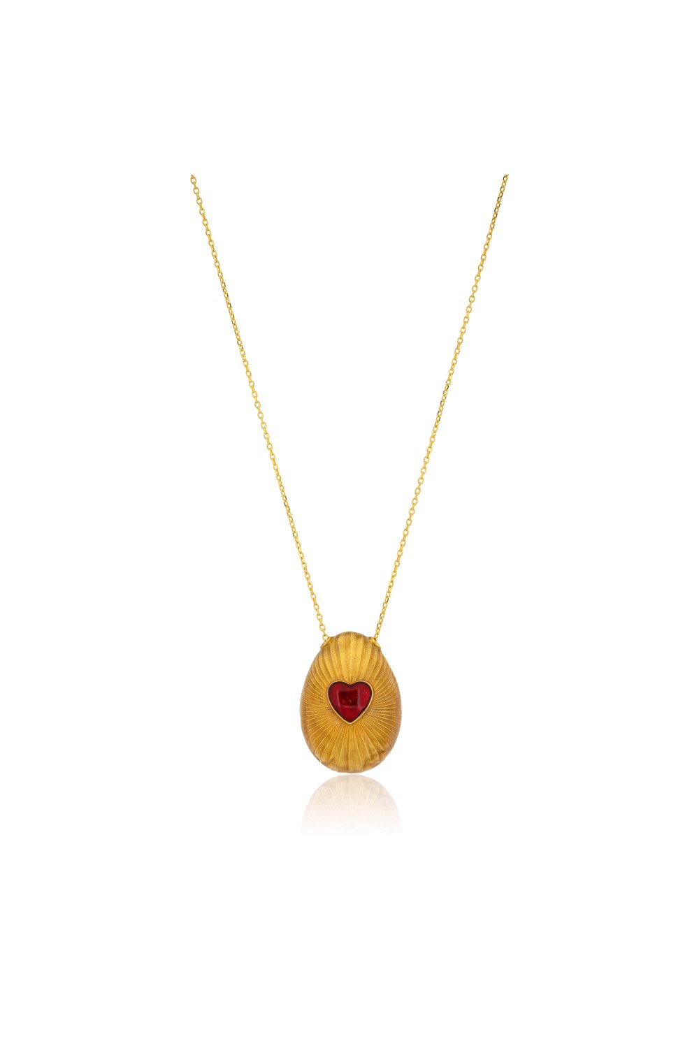 KESSARIS - Vivid Heart Golden Easter Egg Pendant Necklace