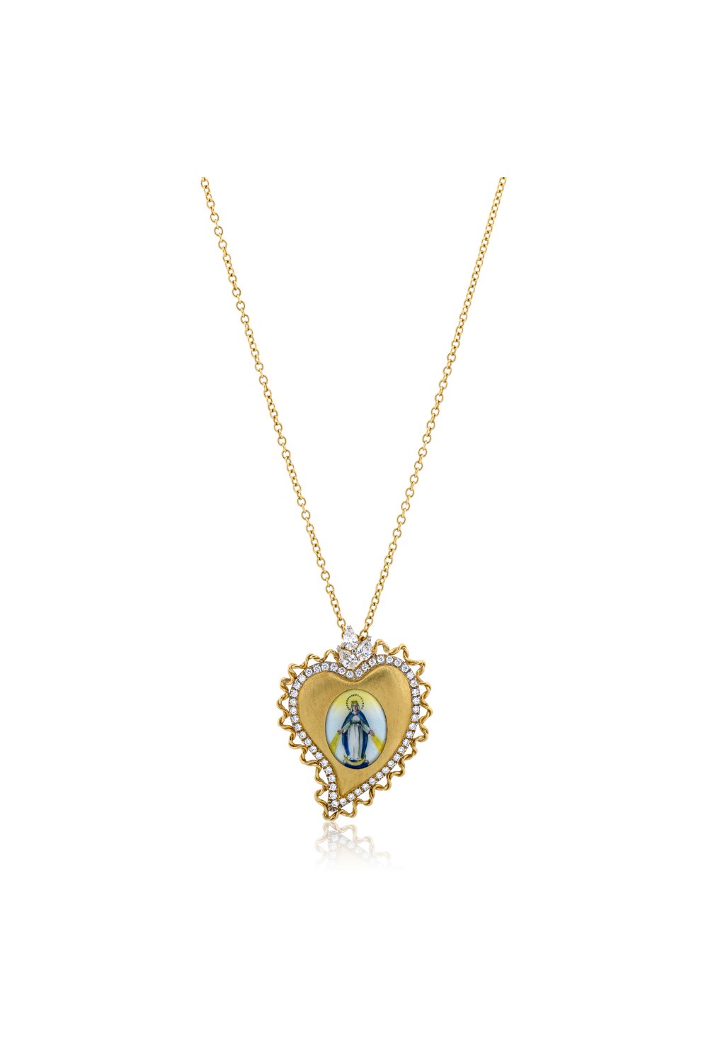 KESSARIS - Madonna Heart Diamond Necklace