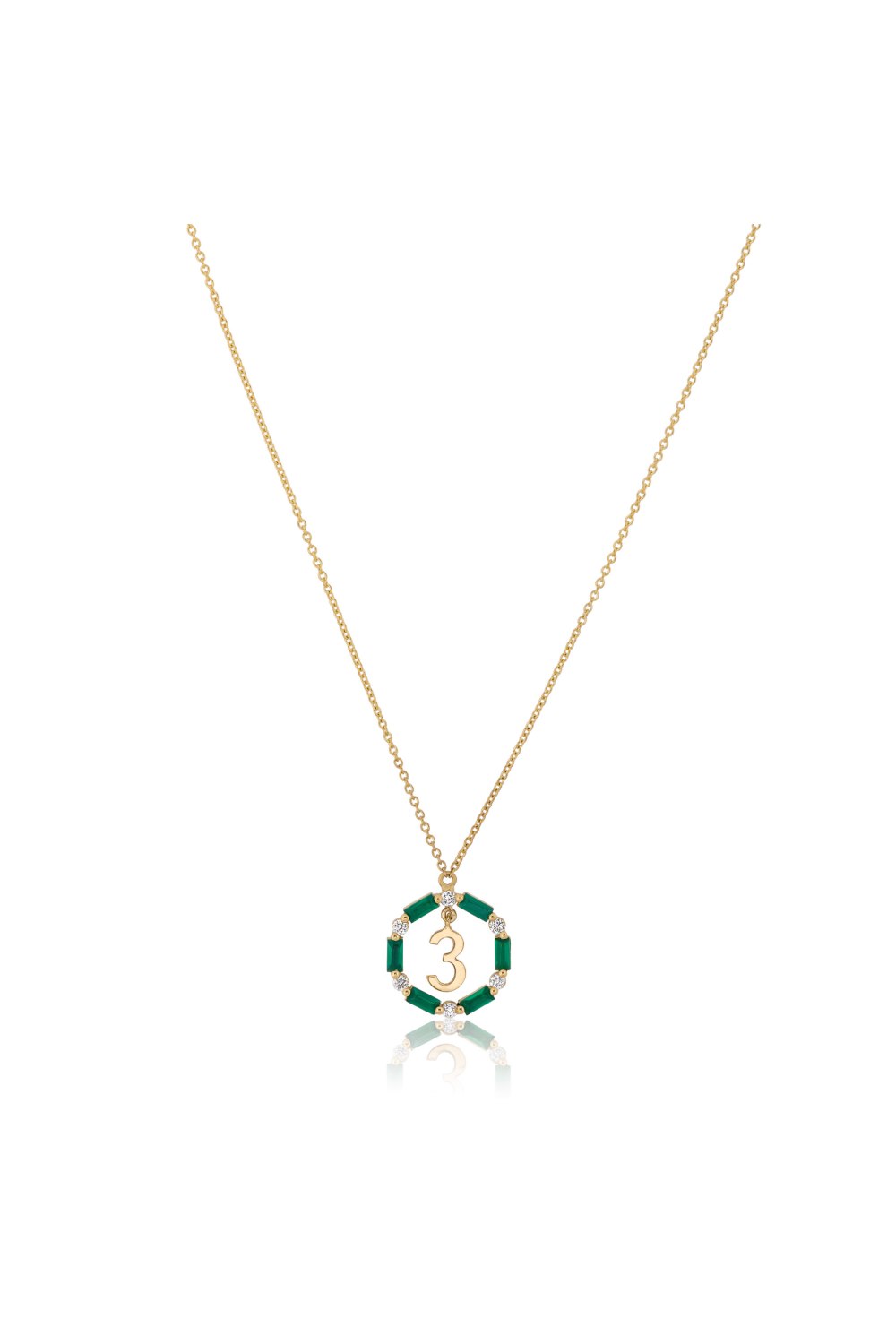 KESSARIS - Lucky Charm 2023 Eternity Agate Diamond Circle Gold Necklace
