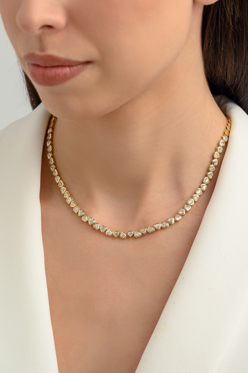 SWAROVSKI Crystal VIO Princess Necklace #5192265 White & Rose Gold 15.75