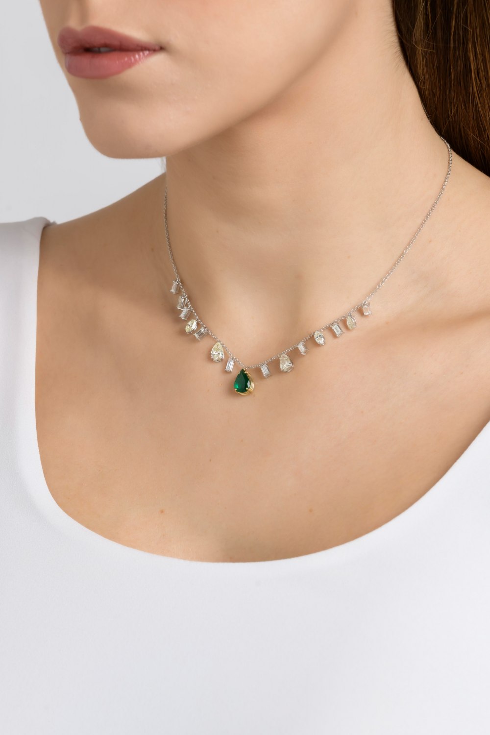 ANASTASIA KESSARIS - Emerald Diamond Necklace