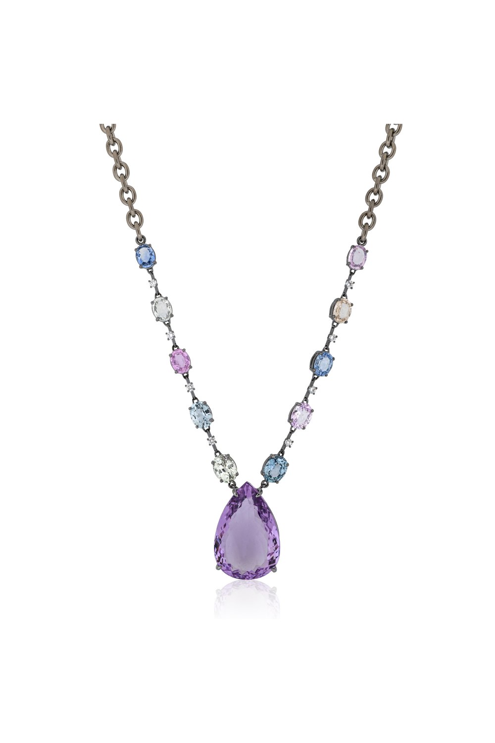 KESSARIS - Amethyst Drop Pendant Necklace