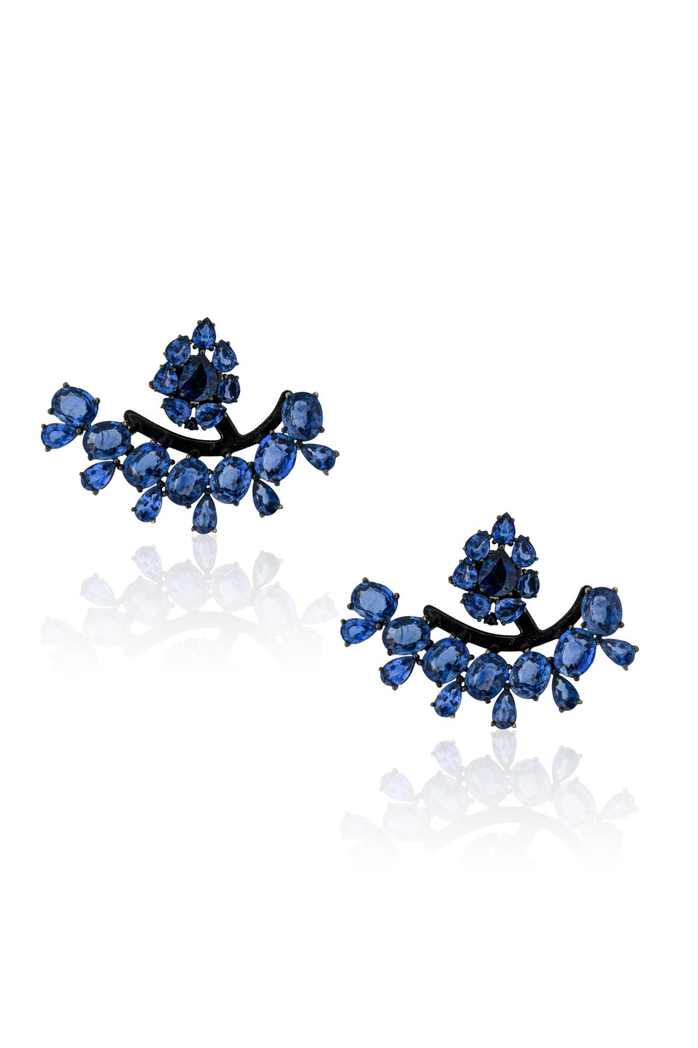 KESSARIS - Sapphire Front Back Earrings