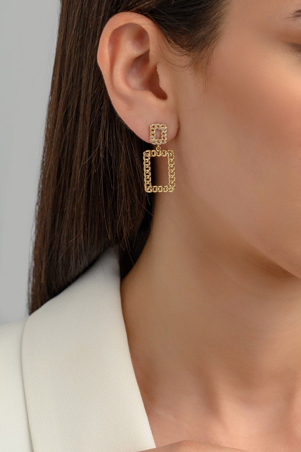 KESSARIS - Geometric Diamond Earrings