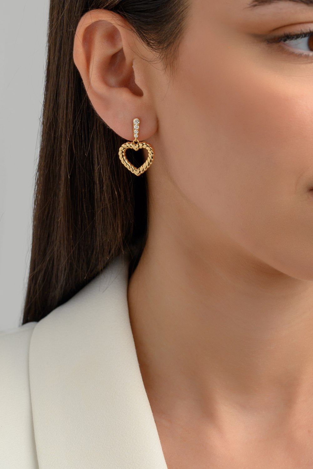 KESSARIS - Heart's Desire Drop Earrings