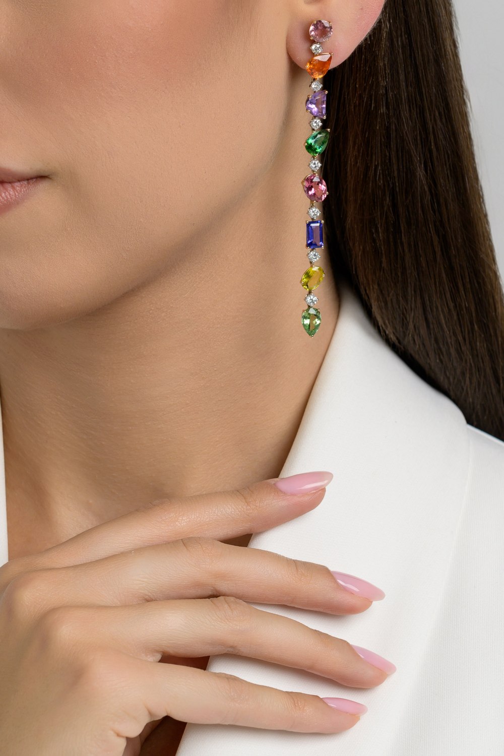 KESSARIS - Radiant Cascade Drop Earrings