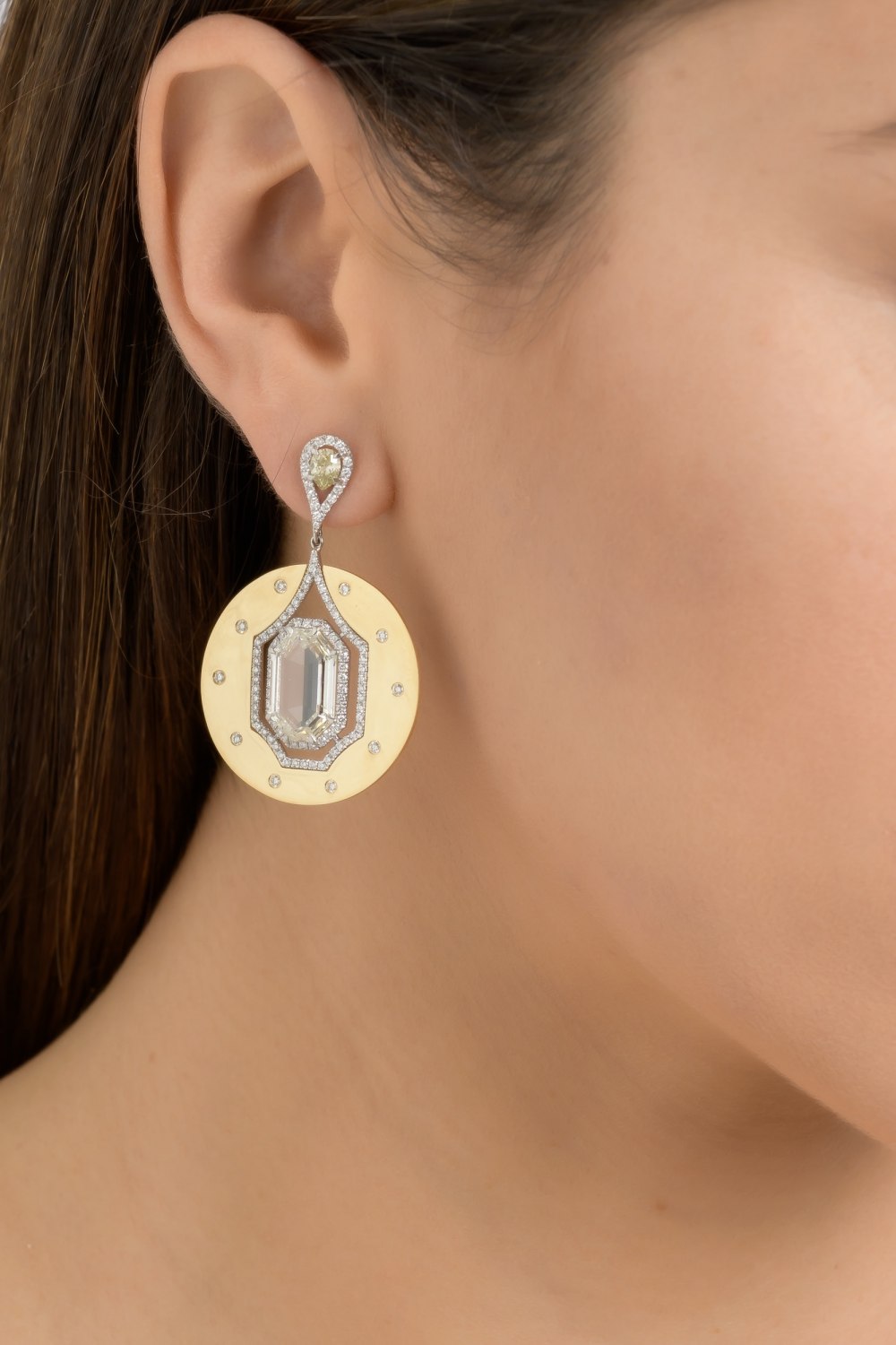 ANASTASIA KESSARIS - Geometric Diamond Statement Earrings