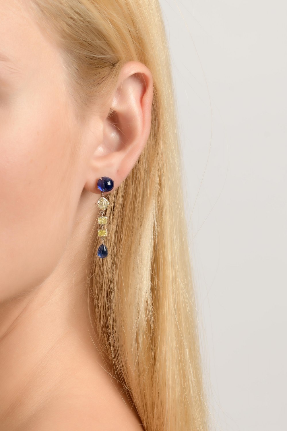 ANASTASIA KESSARIS - Sapphire Diamond Dangle Earrings