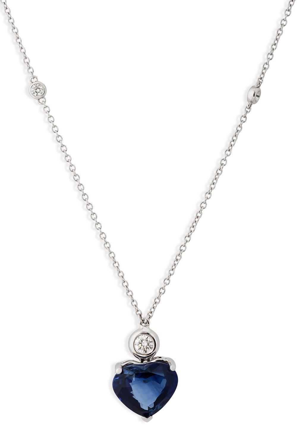 Heart Sapphire Pendant Necklace