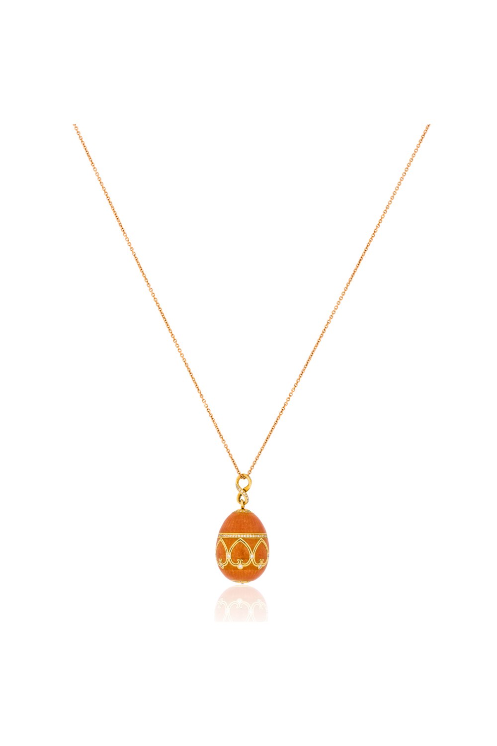 Orange Egg Pendant Necklace