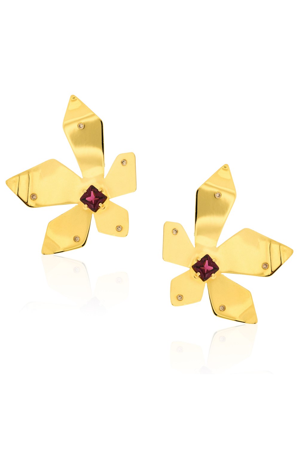 Kessaris-Anastasia Kessaris-Flowe Power Yellow Gold Tourmaline Earrings