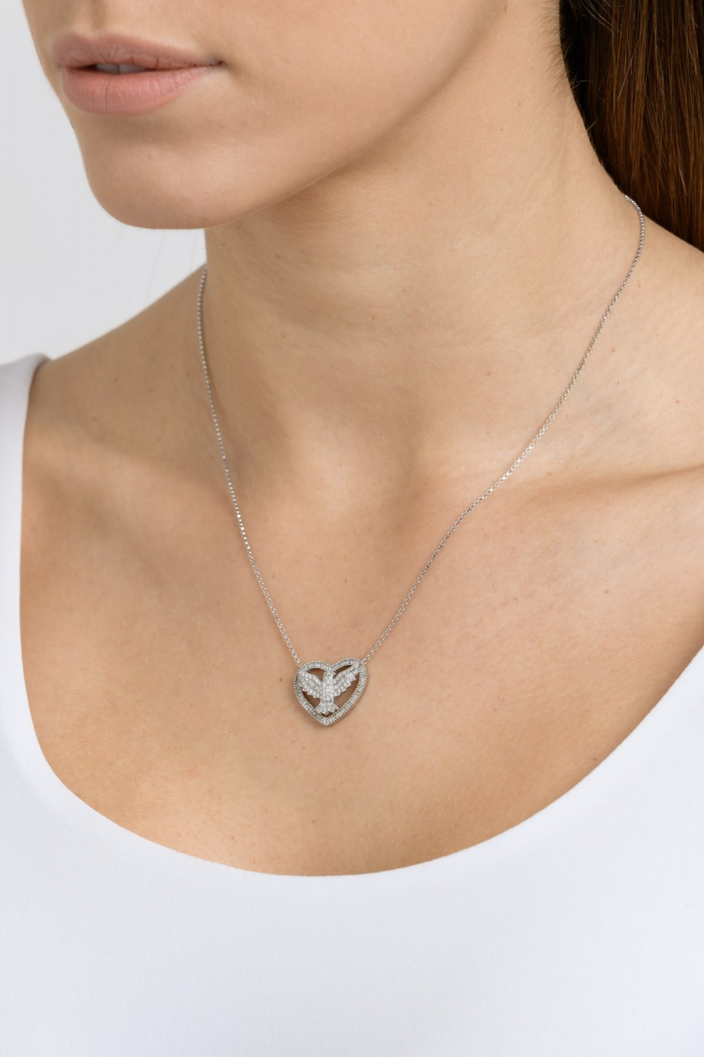 Eagle Diamond Heart Necklace