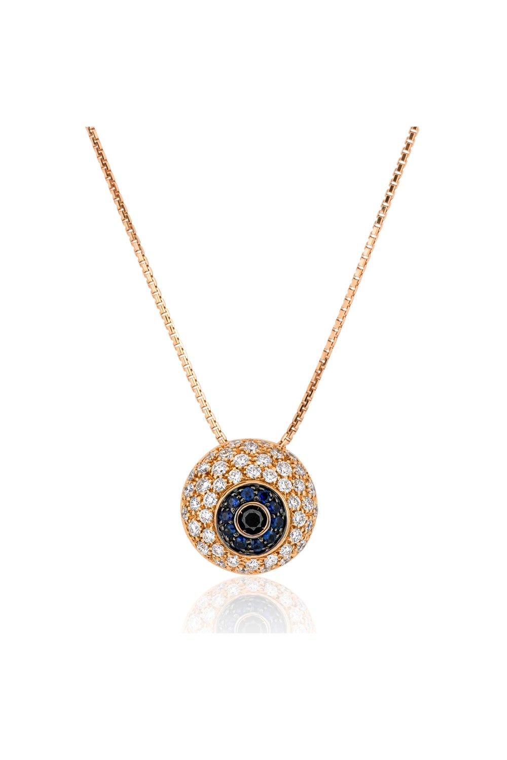 Evil Eye Diamond & Sapphire Pendant Necklace
