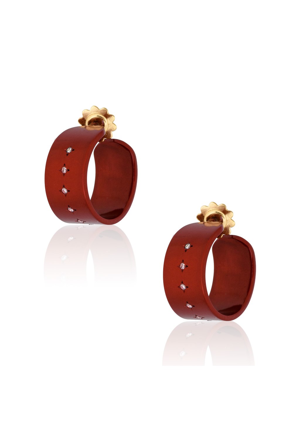 Hocus Pocus Red Titanium Diamond Earrings
